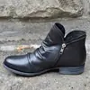 Nuevas Botas de Tobillo de Punta Redonda con Tacón Grueso y Cremallera Doble Lateral para Mujer 2020 wish Botas Martin Transfronterizas