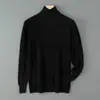 Nuevo Suéter de Lana 100% Pura para Hombre Otoño e Invierno Primera Línea Listo para Usar Cuello Alto Holgado Casual Tejido de Lana Suéter
