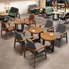 Restaurante de Sobremesas Loja de Chá com Leite Combinação de Mesa e Cadeira Área de Descanso Mesa e Cadeira para Negociação Casual Bar de Livros Deck de Café Sofá