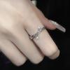 Sentido del Diseño Nicho Irregular Plisado Francés Plisado Coreano ins Estilo Cool Distintivo Anillo Abierto Oscuro para Mujer