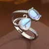 Anel de Gato Fofo Cao Shi para Mulheres Design de Nicho Aberto Ajustável Anel para Dedo Indicador Novo Estilo Xiaohongshu