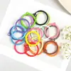 Anillos de Llave Coloridos de 30 mm, Anillos Planos de Metal Pintado, Colgantes para Joyería, Accesorios para Llaveros de Cuentas Hechos a Mano para Bricolaje al por Mayor