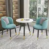 Conjunto de Mesa e Cadeiras de Lazer para Varanda da Moda, Mesa Redonda Simples de Camada Dupla para Recepção e Negociação, Uma Mesa e Duas Cadeiras, Conjunto de Três Peças para Receber Convidados