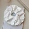 Elástico de encaje elegante color crema estilo coreano para mujer, Goma para el pelo de encaje de doble capa suave estilo coreano