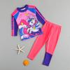 Traje de baño para niños con protección solar de manga larga, conservador, estampado de letras para niños medianos y grandes, traje de baño para resort de aguas termales, traje de baño dividido transfronterizo