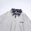 Camisa Polo Bordada Estilo Retro Americano Falsa de Dos Piezas Manga Corta para Hombre Moderna Casual Versátil Top de Media Manga para Pareja Camiseta