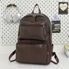 Mochila Retro de PU para Hombre de Negocios, Alta Gama, Casual, de Viaje, Bolso Simple y Ligero para Laptop
