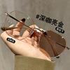 Lentes poligonales que cambian de color para mujeres con miopía se pueden equipar con gafas de sol graduadas sin maquillaje, rostro cuadrado y redondo, montura pequeña para ojos