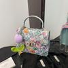 Bolsa de Moda con Estampado Floral de Verano Versátil Cuadros Tendencia Gran Capacidad Bolso de Hombro Bolso Cruzado Estampado Bolso de Mano para Mujer