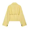 Chaqueta Casual Holgada Amarilla de Verano para Mujer Estilo Europeo y Americano 90616