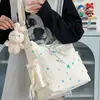 Bolso Mensajero de Clase de Gran Capacidad para Estudiante Chica Femenino Lindo Transparente Bolsa para Dolor Lunares Versátil Bolso de Hombro Tote