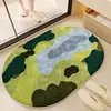 Tapete de Chão Estilo Ins Fresco e Simples para Casa em Falso Caxemira, Tapete Absorvente, Tapete de Banheiro, Tapete de Entrada, Tapete para Pés Não Escorregadio Absorvente de Água