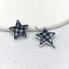 Cuentas Perforadas con Patrón de Cuadros en Forma de Estrella, Amuletos para Zapatos, Accesorios DIY para Cadena de Teléfono, Estrella de Cinco Puntas Transfronteriza