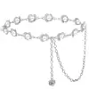 Versátil Cadena de Cintura Metálica Floral para Mujer, Estilo Coreano Decorativa para Traje Vestido, Accesorio de Cadena Ajustable