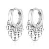 Aretes de Bola de Plata S925 para Mujer, Aretes Redondos de Clip de Moda, Aretes Unisex Únicos Estilo Hong Kong de Alta Gama al Mayoreo
