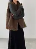 Chaleco Ecológico de Lana de Cordero Estilo Coreano Jiangzuo para Mujer, Abrigo Holgado Elegante con Piel Integrada para Invierno 25880