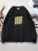 Moletom Estampado Retro Americano para Homens 2025 Outono Estilo Coreano Novo Gola Redonda Top Solto Estilo Ins Hong Kong Moletom