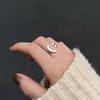 Anillo con cara sonriente, diseño de nicho para mujer, anillo para el dedo índice con viento frío, apertura ajustable, personalidad de moda, anillo que combina con todo.