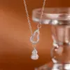 Colar de Prata de Lei S925 Cabacinha Feminino INS Versátil Estilo Coreano Moda Ouro 18K Design de Nicho Corrente Leve de Luxo para Clavícula