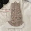 Polainas de Tricô Ruffle Outono Inverno Feminino Moda Outerwear Estilo Escola Japonesa Cor Sólida Versátil Meias para Panturrilha de Menina