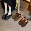 Sapatilhas Quadradas Retro Slip-On Baixas para Mulheres 2026 Novidade de Outono Salto Baixo Sapatos de Vovó Emagrecedores para o Trabalho Sapatos Femininos