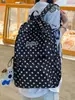 Nueva Mochila Shuai Mijia de Gran Capacidad y Aspecto Moderno con Diseño Casual Estampado, Adecuada para Estudiantes de Secundaria y Preparatoria, con Lunares