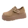Mocasines Slip-On estilo Birkenstock de suela gruesa para aumentar la altura para mujer, Nuevo modelo 2026, Talla 34, Zapatos casuales versátiles retro para estar en casa