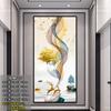 Mural autoadhesivo porche de entrada pintura decorativa chino sala de estar entrada pegatina pasillo papel tapiz de fondo vertical puerta de armario