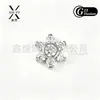 Brincos de liga de titânio F136, apresentando sete flores redondas de zircônia cúbica, zircônia cúbica branca, titânio G2, joias para piercing, tarraxas para cartilagem da orelha e acessórios para brincos