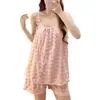 Pijama de Algodón Nube para Mujer en Verano con Almohadillas Integradas en el Pecho, Camisola Corta de una Sola Pieza, Ropa de Casa Dulce Estilo Chanel para Mujer que se Puede Usar Afuera