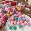 Diademas para el Cabello de Niñas, Lindas Diademas de Encaje con Bolas de Peluche de Colores Dulces que No Lastiman el Cabello, Accesorios para Coletas de Niñas Pequeñas al por Mayor