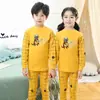 Conjunto de Ropa Interior de Algodón para Niños Ropa y Pantalones de Otoño para Niños Pijamas 100% Algodón para Niñas Pijamas para Niños Mayores Ropa Térmica de Algodón