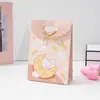 Bolsa de Cartón Blanco Plegable con Personaje de Dibujos Animados y Lazo Bolso de Mano Bolsa para Empacar Regalo de Cumpleaños