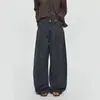 Otoño Invierno Festival de Primavera Diseño Perezoso Americano Sentido de la Moda Largo Hasta el Suelo Retazos Sueltos Pierna Ancha Jeans Unisex Versátil Moderno Algodón