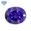 Huagang Gema de Pedra Solta Zircônio Roxo Azul Formato de Ovo com Furo Anel de Pedra Gema Brilhante Roxo Azul Oval com Furo