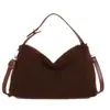 Bolsa de Axila Peluda Transfronteiriça para Mulheres 2025 Nova Tendência Moda Bolsa Tote de Ombro Bolsa Transversal Casual de Lã de Cordeiro