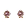 Brincos de Cristal Rombus Cravejados com Diamantes Super Brilhantes Versáteis Moda Retro Transfronteiriça Femininos Simples de Alta Qualidade Atacado