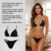 Conjunto de sujetador Zeriluna delicado y brillante con tirantes de espagueti, suave y amigable con la piel, escote en V pronunciado, transpirable para el uso diario, moderno