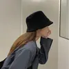 Sombrero de pescador femenino hipster sombrero de cierre automático sombrero de cubo verano color sólido estilo coreano versátil casual sombrero de cuenca gamuza