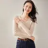 Tejido de Punto de Cachemira para Mujer con Cuello en V de Manga Larga Prendas de Punto Versátiles para Usar por Debajo 26 Otoño e Invierno Nuevo Tejido de Punto Suave y Amigable con la Piel