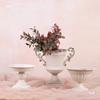 Adornos de Jarrón Cáliz Estilo Europeo Clásico Hierro Forjado Retro Blanco Arreglo Floral para Sala de Estar Mesa de Comedor Maceta para el Hogar