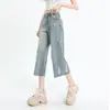 Jeans para Mujer 2024 Nuevos Delgados de Verano Pantalones Rasgados talla extra Estilo Americano High Street Pantalones Casuales Sueltos Pantalones de Moda