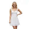 Primavera 2026 Nuevo Ropa de Mujer Transfronteriza Europea y Americana Amazon Más Vendido Vestido de Gasa de Color Sólido con Cordón Espalda Descubierta