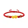 Pulseira de Ouro Pixiu 999 Shuibeizuijin para Homens e Mulheres, uma Pulseira de Contas de Ouro Puro 5D para Casais
