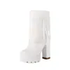 Botines Dulces Lolita con Cuello de Piel, Botas de Media Caña para Mujer, Plataforma de Tacón Alto Grueso, Botas de Monta, Tallas 40-50, Comercio Exterior