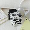 Calcetines sin costuras de primavera y otoño para mujer, calcetines de media caña de dibujos animados, calcetines largos rectos lindos estilo japonés para damas, calcetines de algodón peinado, absorción del sudor y resistentes al olor