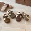 Zapatos Birkenstock Estilo Coreano Invierno 2025 Nuevos Zapatos Peludos para Niñas Suela Suave Antideslizantes Zapatos de Algodón Forrados de Felpa para Niños Bebé