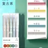 Set de Marcadores Resaltadores Retro de Doble Punta con Ventana Transparente para Estudiantes de Primaria y Secundaria, Bolígrafos Coloridos para Tomar Notas y Diario