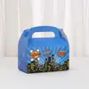 Caja de Regalo Temática Héroe de la Ciudad Caja de Regalo de Cartulina Blanca Patrón de Araña Bolsa de Fiesta de Pastel Caja de Regalo para Postres