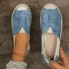 Zapatos Casuales de Verano para Mujer, Estilo Nuevo, Patchwork de Mezclilla, Suela Plana, Suelas Suaves y Cómodos, Slip-On